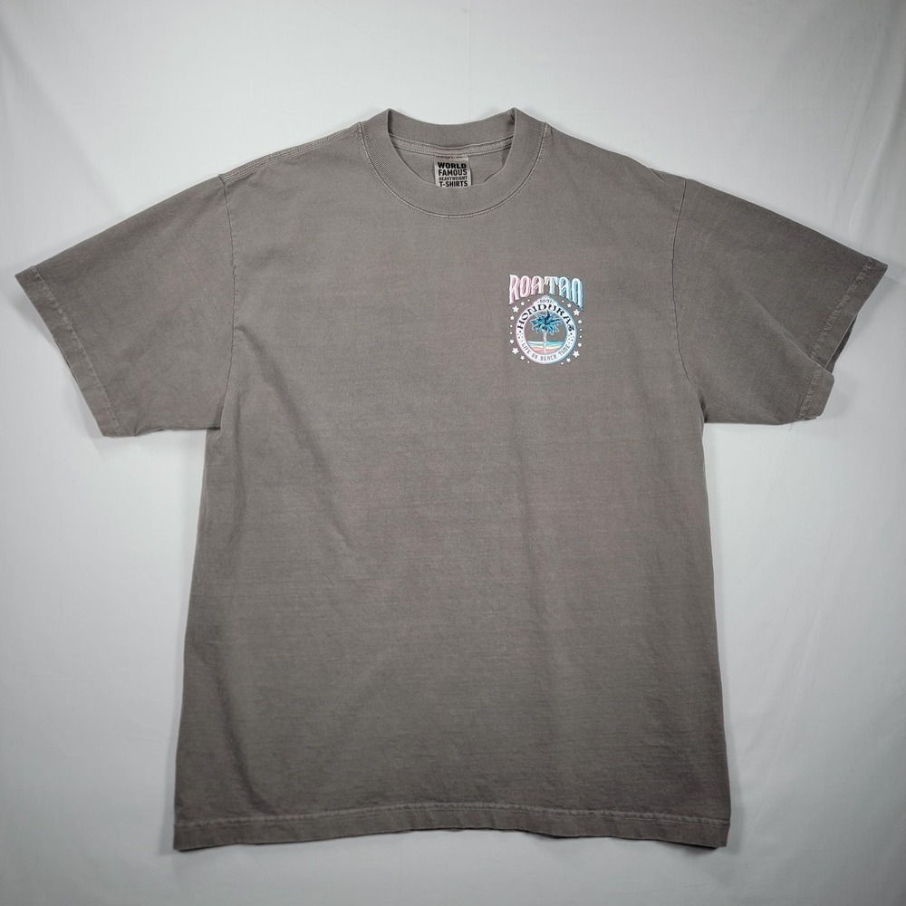 Roatan Honduras Shirt Mens Large Gray Graphic Tourist Beach Vacation Caribbean